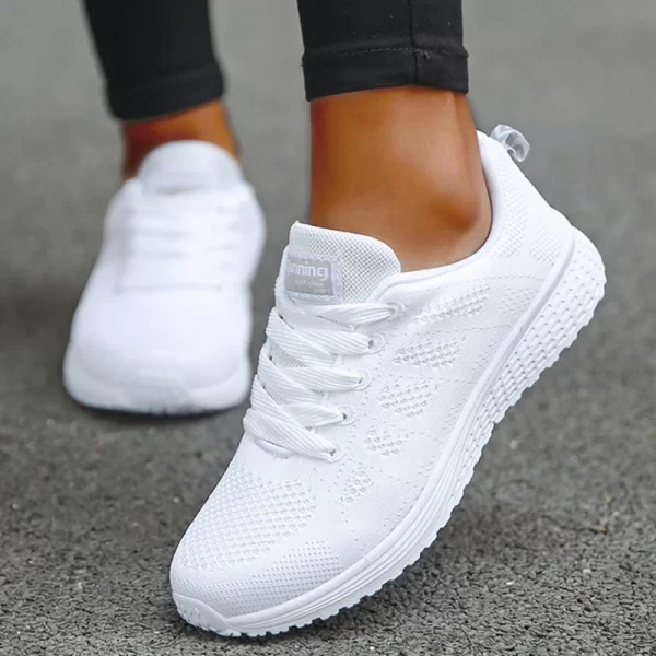 Women Flats Fashion Lightweight Shoes Women Lace Up Nurse Shoes Round Toe Sneakers Women Shoe Walking Shoes Woman Plus Size - Image 2