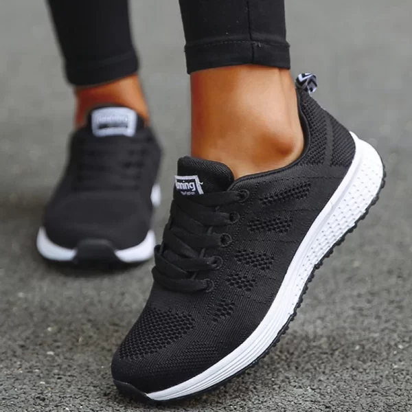 Women Flats Fashion Lightweight Shoes Women Lace Up Nurse Shoes Round Toe Sneakers Women Shoe Walking Shoes Woman Plus Size - Image 3